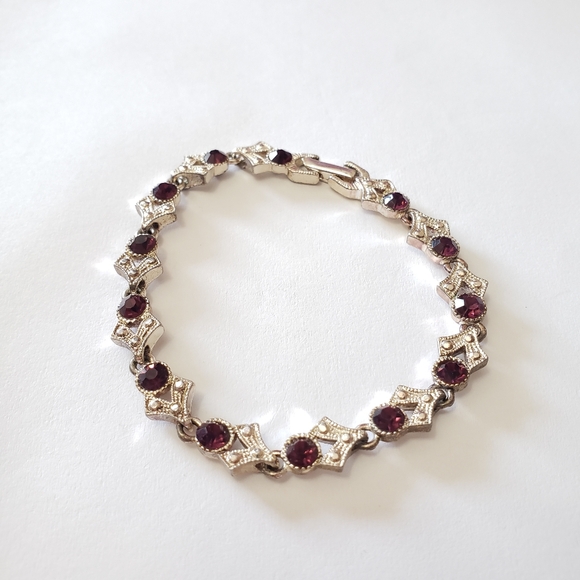 Vintage purple Rignstones bracelet - Picture 3 of 13